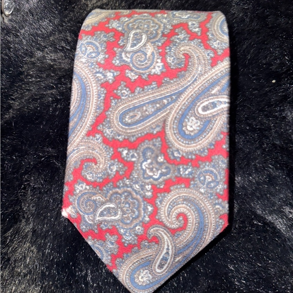 Authentic Christian dior Silk multi colored paisley print stunner tie. - Picture 8 of 14